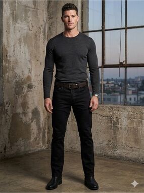 Buffalo David Bitton Black Denim Straight Leg MenClassic Jeans 31x34” Driven-X